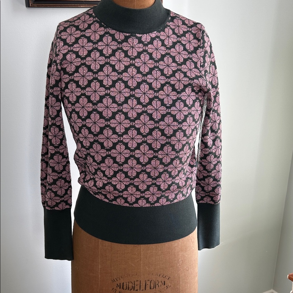 Kate Spade Metallic Logo Sweater - Pink and Black